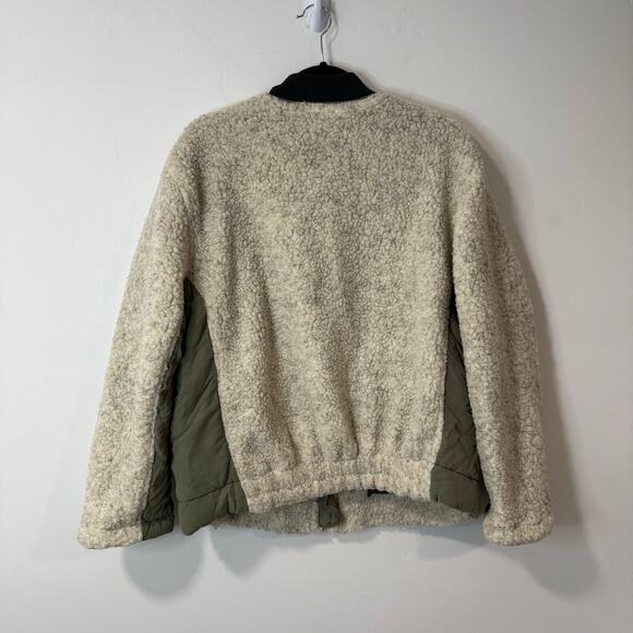 Free People We The Free Women's Rivington Sherpa Jacket Fleece Cream Green Small - Picture 6 of 9